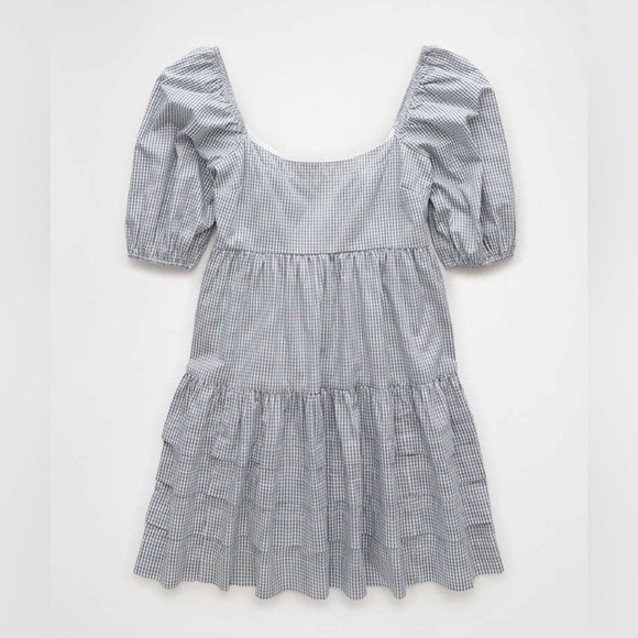 American Eagle Puff Sleeve Tiered Babydoll Mini Dress Size XXL NWT - Picture 5 of 12